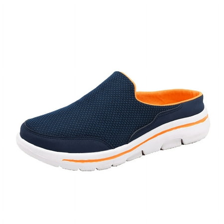 

Men Slip-on Mules House Slippers Anti-skid Hook & Loop Fastener Summer Beach Sandals Lightweight Breathable