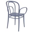 thumbnail image 4 of Pemberly Row Contemporary XL Resin Outdoor Arm Chair Dark Gray, 4 of 7