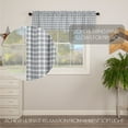 thumbnail image 2 of VHC Brands Sawyer Mill Plaid Cotton Farmhouse Kitchen Curtains Rod Pocket Hanging Loops 16x72 Valance, Blue, 2 of 7