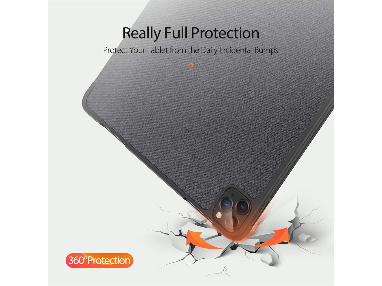 Slim Smart Case for iPad Pro 12.9 2022 2021 2020 6th 5th 4th Generation Support Apple Pencil Charging Soft TPU Protective Stand Cover