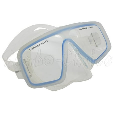 Mask Clear Scuba Dive - Scuba Diving Snorkeling Comocean Clear Silicone Dive Mask w/ Blue Trim