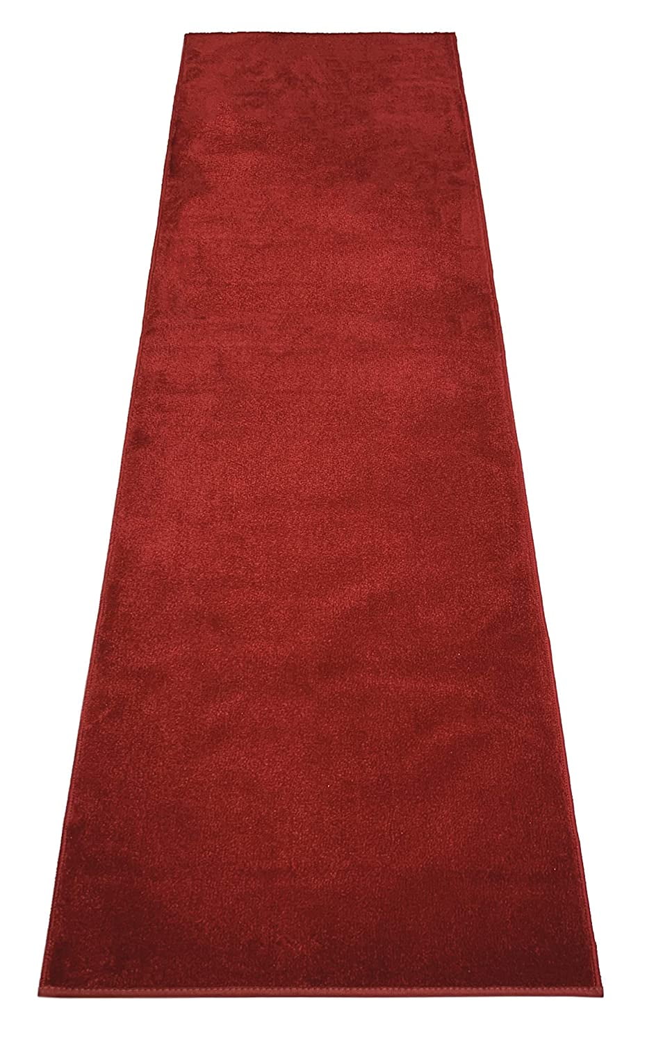 Custom Size Solid Red Color Rug Runner 30 Inch Wide Pick Your Own Length by Feet Cut to Size