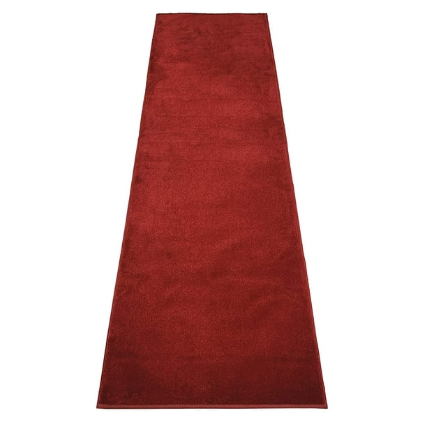 Custom Size Solid Red Color Rug Runner 30 Inch Wide Pick Your Own