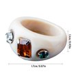 thumbnail image 4 of Women Resin Ring Rhinestone Irregular Wide Chunky Ring Finger Ring Knuckle Ring, 4 of 10