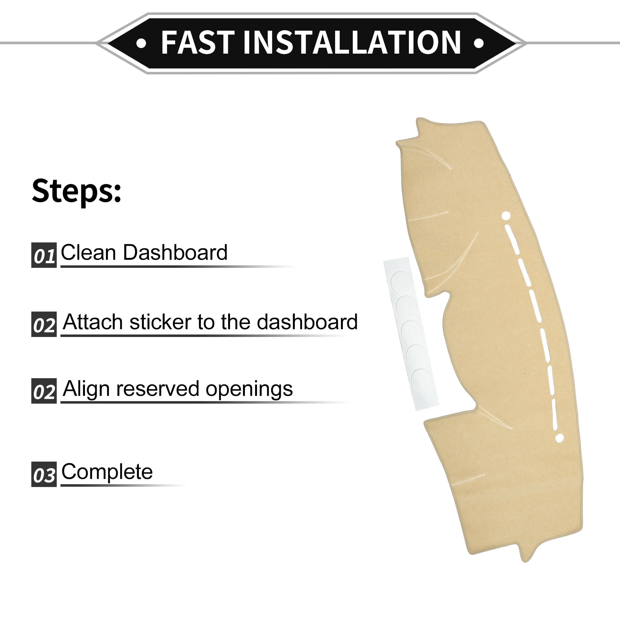 Dash Cover Compatible for Hyundai VeraCruz 2007-2012, Non-Slip Polyester Silicone Beige Front Dashboard Cover Mat Pad Carpet