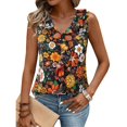 thumbnail image 1 of Camisetas sin mangas Gaharu para mujer, blusa con volantes, negra, XXL, 1 of 6