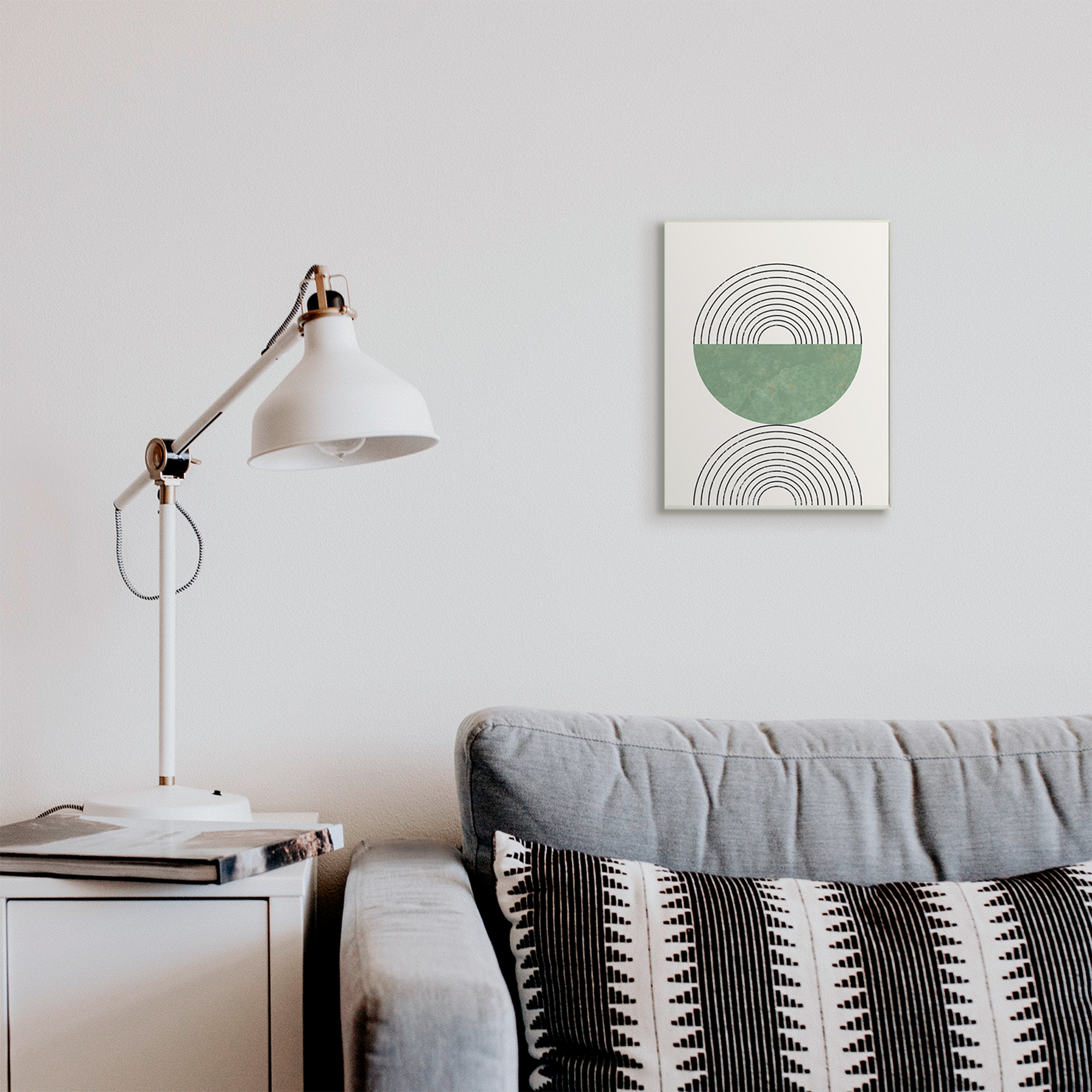 Stupell Industries Abstract Geometric Circular Study Curved Art Deco Abstract Painting Unframed Art Print Wall Art, 10 x 15