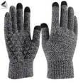 thumbnail image 3 of PULLIMORE 1 Pair Winter Touch Screen Knit Gloves for Women Men Anti-Slip Thermal Soft Elastic Cuff Glove (Men, Gray), 3 of 9