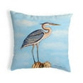 thumbnail image 2 of Betsy Drake KS627 12 x 12 in. Blue Heron on Stump Small No-Cord Pillow, 2 of 2