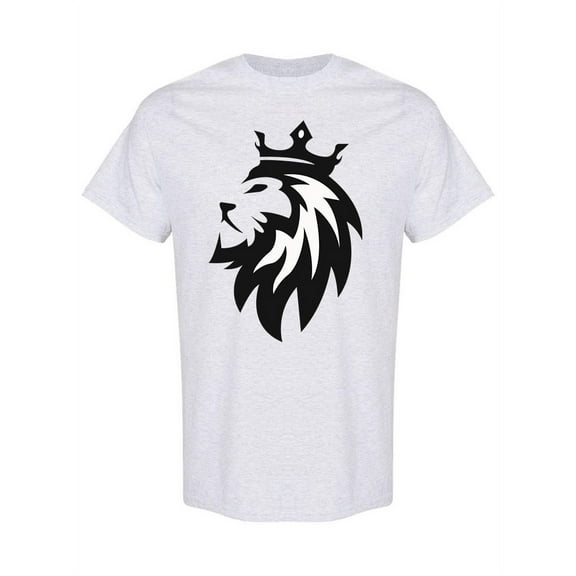 Lion Head With Crown Design T-Shirt Men -Image by Shutterstock, Male XX-Large