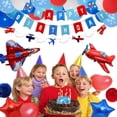 thumbnail image 5 of Finypa Kid-Friendly Airplane Birthday Party Decorations Kits with Banner, Paper Blue, 109 Pieces, 5 of 5