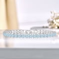 thumbnail image 2 of JeenMata Enorme Marcha de corte princesa de 11 quilates - Aguamarina - Pulsera de tenis con piedra natal para mujer Diseño de eternidad - Chapado en oro blanco, 2 of 6