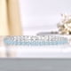 thumbnail image 2 of JeenMata Enorme Marcha de corte princesa de 11 quilates - Aguamarina - Pulsera de tenis con piedra natal para mujer Diseño de eternidad - Chapado en oro blanco, 2 of 6