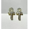 thumbnail image 4 of 1Ct Round Cut Lab Created Diamond 14K Yellow Gold Plated Women's Cross Stud Earrings 925 Sterling Silver, 4 of 4