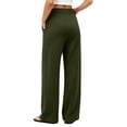 thumbnail image 6 of QIbmong Sweatpants Women Fall Winter Elastic Waist Activewear Drawstring Casual Loose Straight Workout Running Pants with Pockets(S,Army Green), 6 of 7