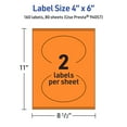 thumbnail image 6 of Avery Printable Oval Labels, Bright Orange, 4" x 6", 160ct, 6 of 11