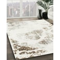 thumbnail image 3 of Ahgly Company Machine Washable Indoor Round Abstract Off White Beige Area Rugs, 6' Round, 3 of 7
