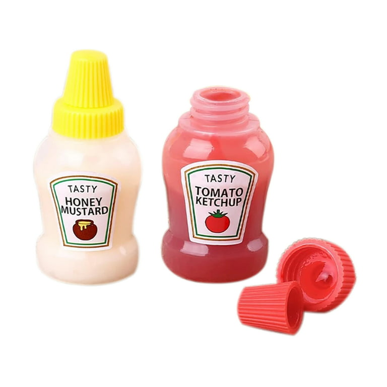 1 Set Mini Sauce Bottle Refillable Ketchup Honey Salad Containers Bottles  Portable Sauce Jars Lunch Box Dressing Dispensers Box