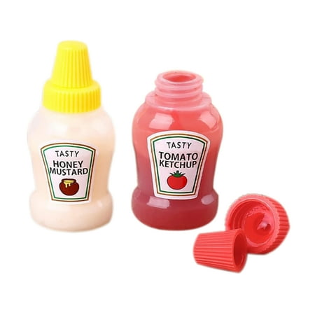 

Wowspeed Mini Sauce Bottle | Refillable Ketchup Honey Salad Containers Bottles | Portable Sauce Jars Lunch Box Dressing Dispensers For Kids Adults Bento Box