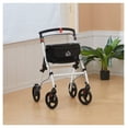 thumbnail image 2 of Upright Walker Rollator, Rolling Walker with Storage Bag, Tray, Dual Brakes, Adjustable Height, for Seniors, White, 2 of 9