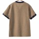 thumbnail image 4 of Camiseta de Cuello en V de Manga Corta para Hombres con Empalme a Damas, Tejido de Punto Ligero para Ropa Callejera Y Desgaste Casual, 4 of 9