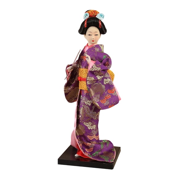 Siruishop Figurines de Collection Geisha Kimono Japonais Asiatique pour Décoration d'Étagère Style E