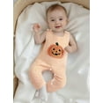 thumbnail image 6 of BemeyourBBs Baby Boys Jumpsuit, Sleeveless Stripes Embroidery Pumpkin/Ghost Romper, 6 of 9
