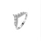 thumbnail image 3 of Anillo de diamantes en oro blanco de 18 quilates Anillo de plata S925 con forma de ojo de caballo Anillo de diamantes clásico en forma de V para mujer, 3 of 6