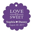 thumbnail image 1 of 100 PCS Love is Sweet Custom Made Scallop Edge Rong Hang Tags Personalized Wedding Party Favor Gift Tags, 1 of 1