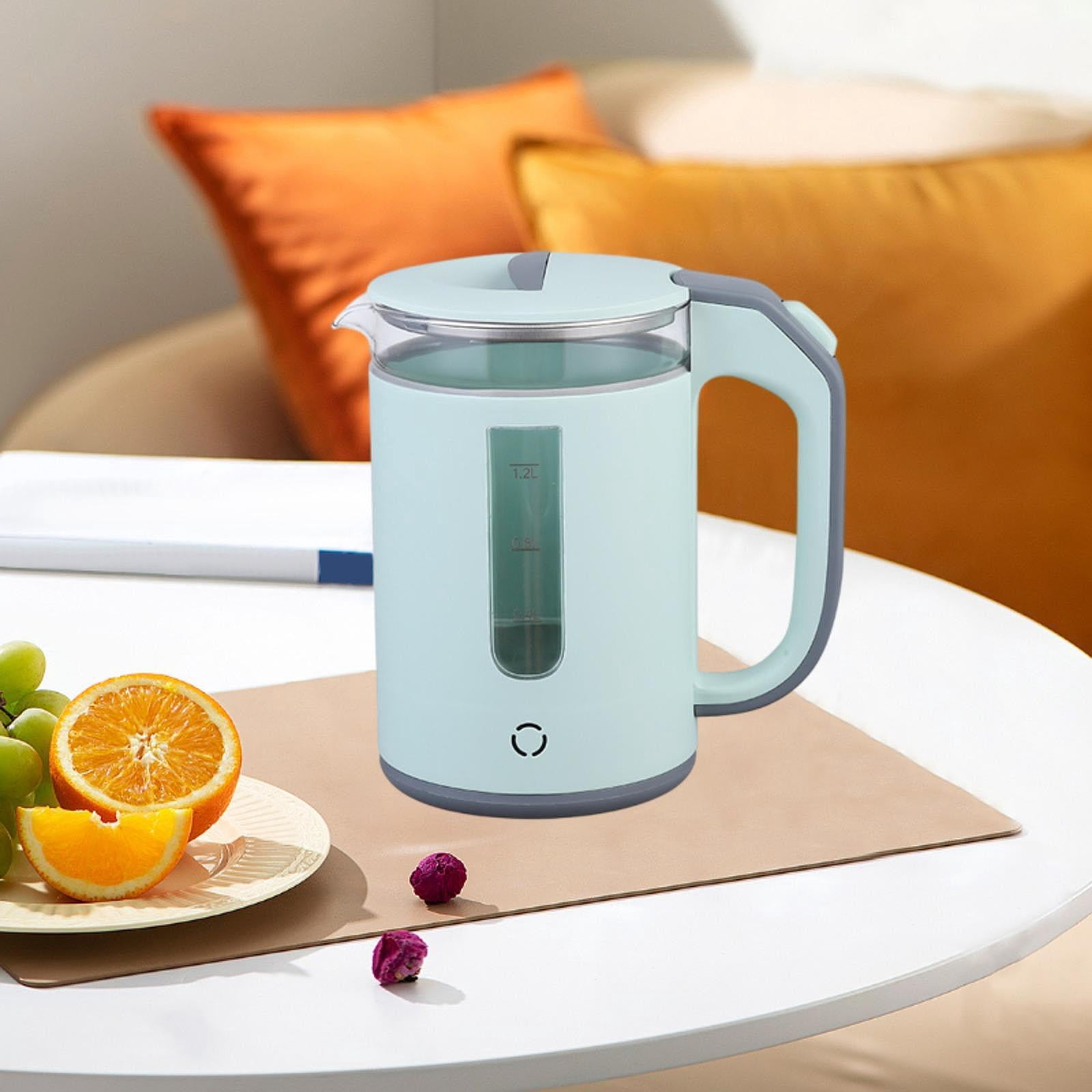 Fiocias High Borosilicate Glass Electric Kettle Hot Water Kettle for Hotel Daily Use Green