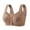 Coffee, variant on TEVEQ Front Closure Bras for Older Women Front Snap Closure Padded Bra for Older Senior Women Spring and Summer Plus Size Middle and Elderly Underwear Pure Cotton Without Ring Bra Front Buckle