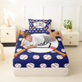 thumbnail image 4 of Erosebridal Sport Letter Monogrammed E Twin Sheet Sets 3pcs for Teens,Baseball Gamer Bedding for Boys Girls,Breathable Home Decor, 4 of 5