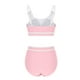 thumbnail image 4 of Conjunto de bikini con cuello en U y espalda descubierta ajustable para mujer, traje de baño de poliéster con bloques de color, 4 of 7