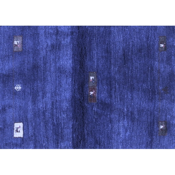 Ahgly Company Machine Washable Indoor Rectangle Abstract Blue Contemporary Area Rugs, 7' x 10'