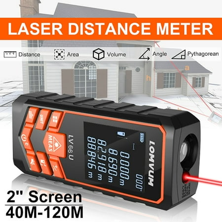 40m-120m Lomvum Handheld Laser Rangefinder Digital Laser Distance Meter Usb-Charge Electrical Level Tape Laser Distance Measurer