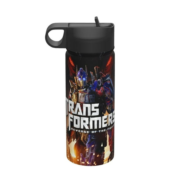 Transformers Insulated Stainless Steel Wide Mouth Water Bottle With Straw, 18oz Portable Leak Proof Drinking Bottle For Outdoor Office Travel School