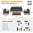 thumbnail image 3 of ELPOSUN Aluminum Outdoor Patio Furniture Set,6-Pieces Modern Metal Outdoor Furniture, Faux Wood Grain Finish Frame Patio Conversation Sofa Sets with 6"Thick Cushion for Porch,Backyard,Deck,Gray, 3 of 7