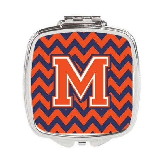 Letter M Chevron Orange & Blue Compact Mirror - 3 x 0.3 x 2.75 in.