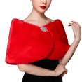 thumbnail image 2 of Miqool Women's Retro Shawl Bridal Wedding Wraps and Shrug Faux Mink Stole for Women and Girls, 2 of 4