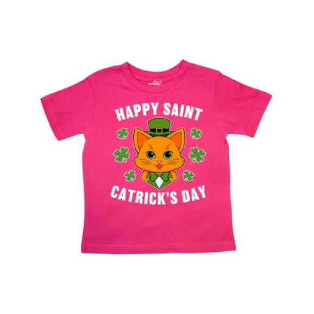 

Inktastic St. Patrick s Day Happy Saint Catrick s Day with Orange Cat Gift Toddler Boy or Toddler Girl T-Shirt