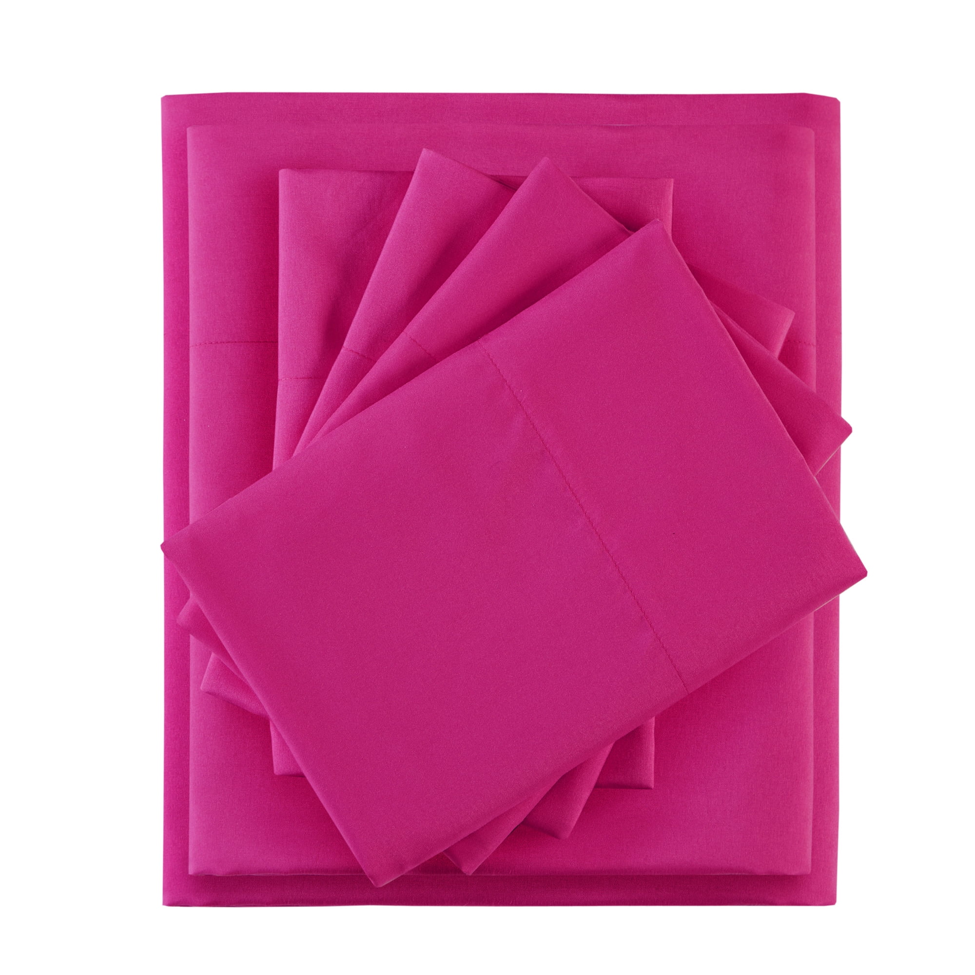 Comfort Classics Microfiber 6 Piece Pink Sheet Set with Side Storage Pockets, Queen