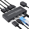 thumbnail image 2 of Conmutador KVM DisplayPort, 4K@60Hz DP USB para 2 Computadoras Compartir Teclado RatóN Impresora y Monitor Ultra HD, 2 of 5