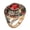 Ancient KC Transparent Red, variant on Womens Retro Natural Persian Jade Gold Plated Hollow Carved Alloy Ring, Electroplated, Artificial Gemstone Inlay