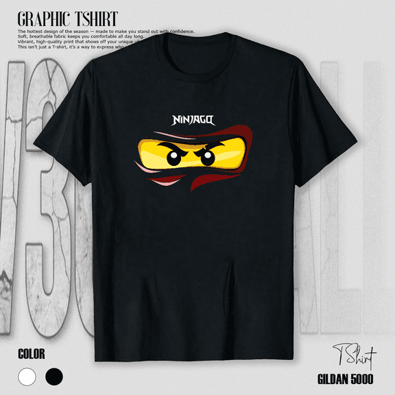Ninjago Eyes Red Ninja Kai Fan Art Spinjitzu Warrior Design Unisex T-Shirt V19355, up to size 5XL