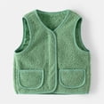 thumbnail image 2 of Vedolay Toddler Boy Sweater Vest Girls' Boys Sherpa Fleece Vest Outwear Lightweight Solid Color Cute Jacket with Pockets (Green,7-8 Years), 2 of 4