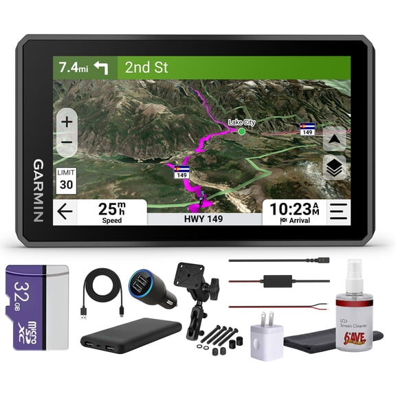Garmin zūmo XT3, 4.7” Rugged Motorcycle GPS, Lean Angles, Custom Route Planning, Adventurous Navigation, Group Rides Bundle With Accessories