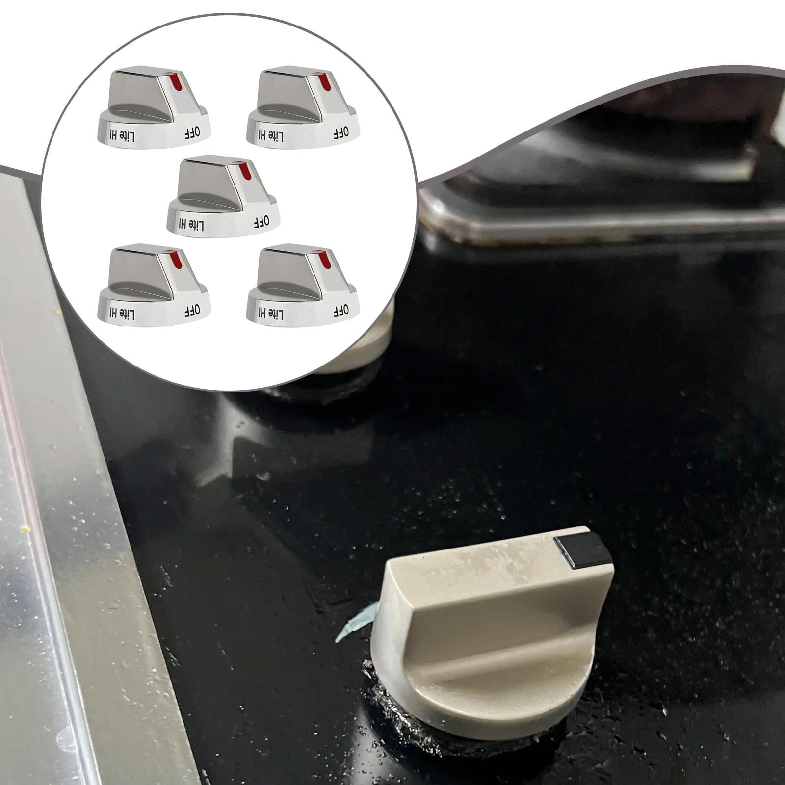 5 Pieces Cooktop Control Knobs Stove Burner Dial Upgrade Lightweight Stainless Steel for Gas Ovens