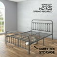 thumbnail image 4 of Golden Gate Beds Victorian Vintage Style Metal Bed Frame with Wrought Iron Headboard and Footboard, Classic Platform Bedframe Storage, No Box Spring Needed, Mattress Foundation, Silver, Queen Size, 4 of 7