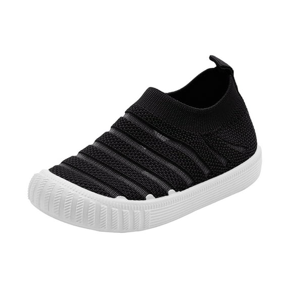 Zecgelong Summer And Autumn Girls Sneakers Flying Woven Mesh Breathable Comfortable Flat Casual Cute Kids Sneakers Girls Size 8 Black