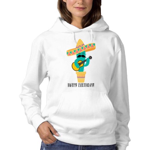 Happy Birthday Cactus Hoodie Women -SPIdeals Designs, Female XX-Large